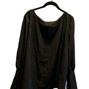 Black Women's Long Sleeve Blouse - Elegant Lightweight Top